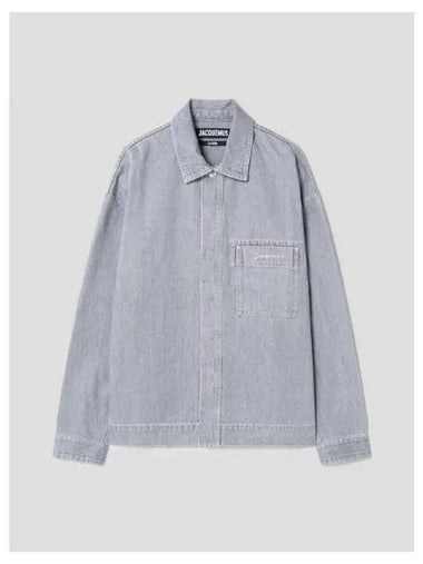 Jacquemus Men s La Chemise Denim Gray Off White Domestic Product - JACQUEMUS - BALAAN 1