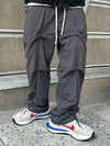 NYLON STICH SHIRRING JOGGER PANTS CHARCOAL - PEACEOFMIND - BALAAN 2