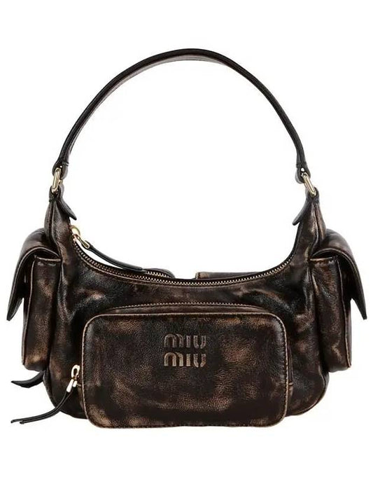 Pocket Embossed Logo Nappa Leather Shoulder Bag Sand Coffee - MIU MIU - BALAAN 2