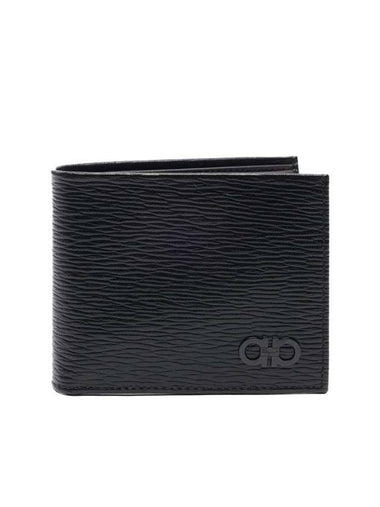 Gancini Half Wallet Black - SALVATORE FERRAGAMO - BALAAN 1