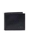 Gancini Half Wallet Black - SALVATORE FERRAGAMO - BALAAN 1