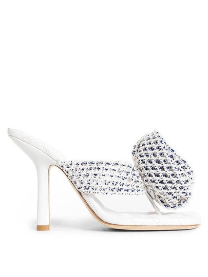 Crochet Rose Sandal Heels Optic White - BURBERRY - BALAAN 2