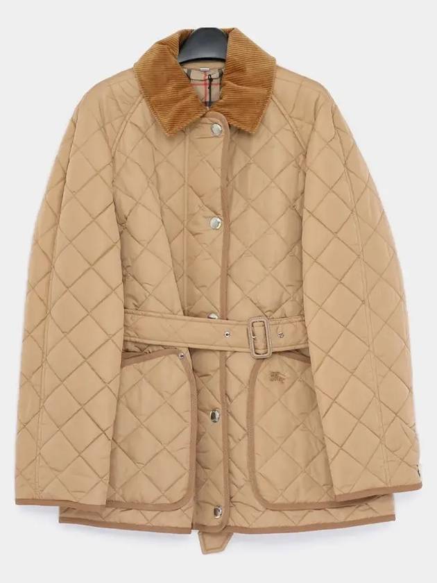 Diamond Quilted Nylon Jacket Beige - BURBERRY - BALAAN 4