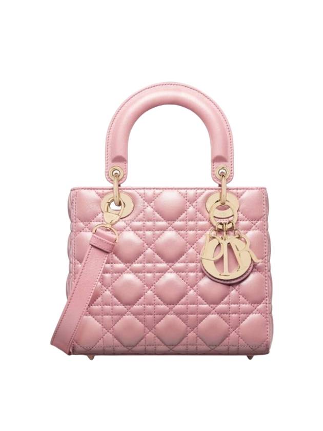 Lady Cannage Lambskin Small Tote Bag Melocotton Pink - DIOR - BALAAN 1