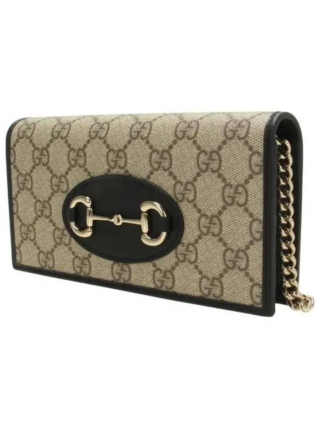 Horsebit 1955 Chain Long Wallet Black Beige - GUCCI - BALAAN 3