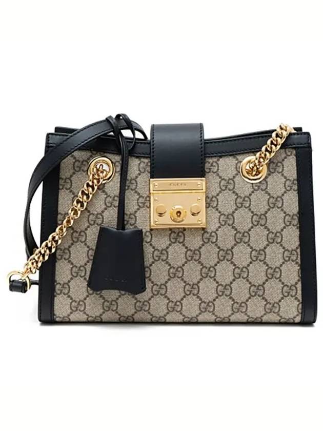 GG Padlock Supreme Medium Shoulder Bag Black Beige - GUCCI - BALAAN 5