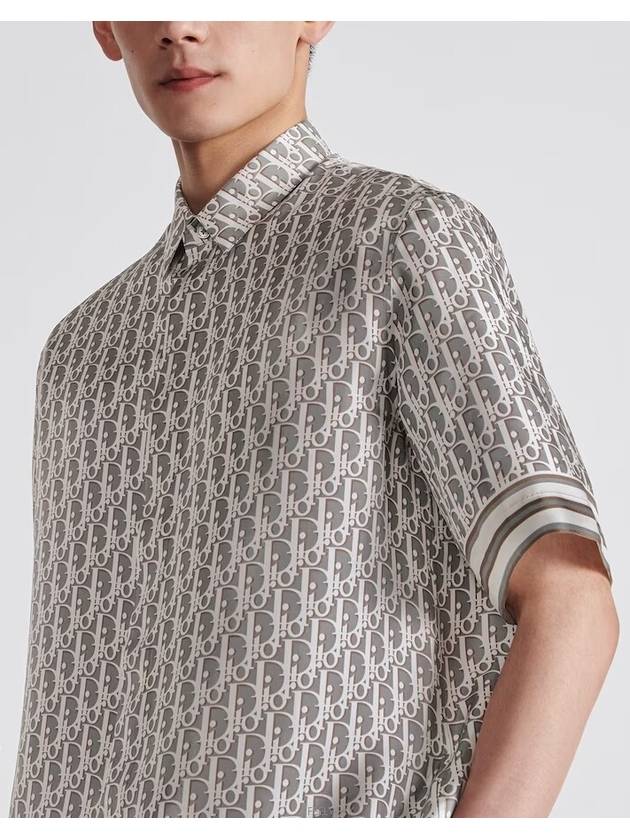 Oblique Short Sleeve Shirt Grey - DIOR - BALAAN 3