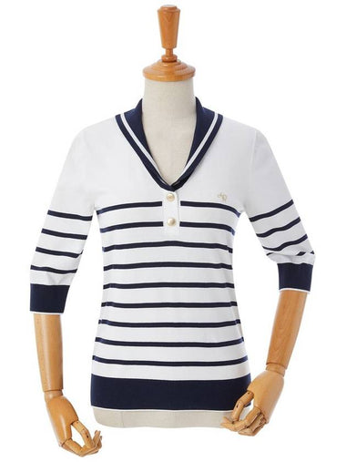 STRIPE SAILOR COLLAR KNITNAVY - AOW - BALAAN 1