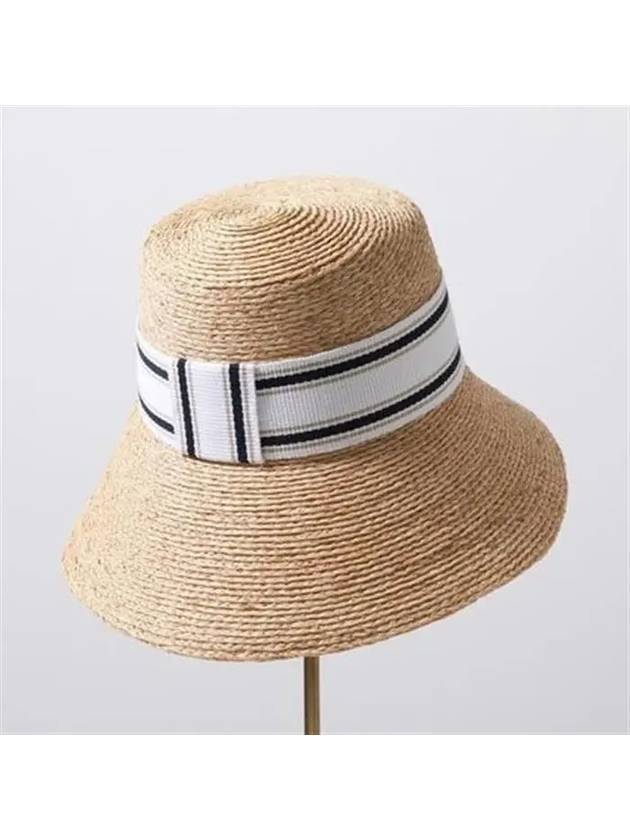 Logo Rafia Bucket Hat Beige - MIU MIU - BALAAN 4