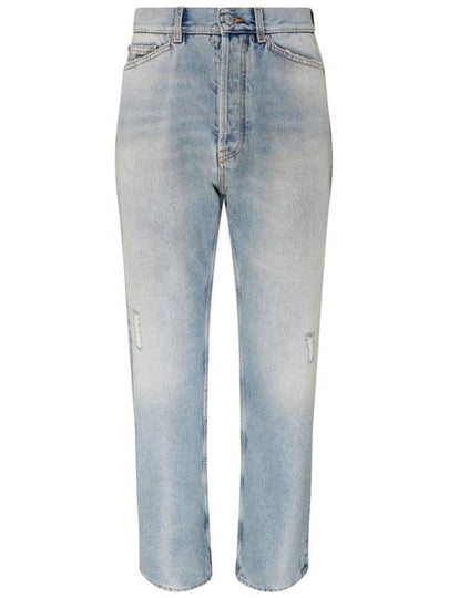 E men's denim pants jeans PMYA030E23DEN0044010 PA Monogram denim loose fit jeans - PALM ANGELS - BALAAN 2