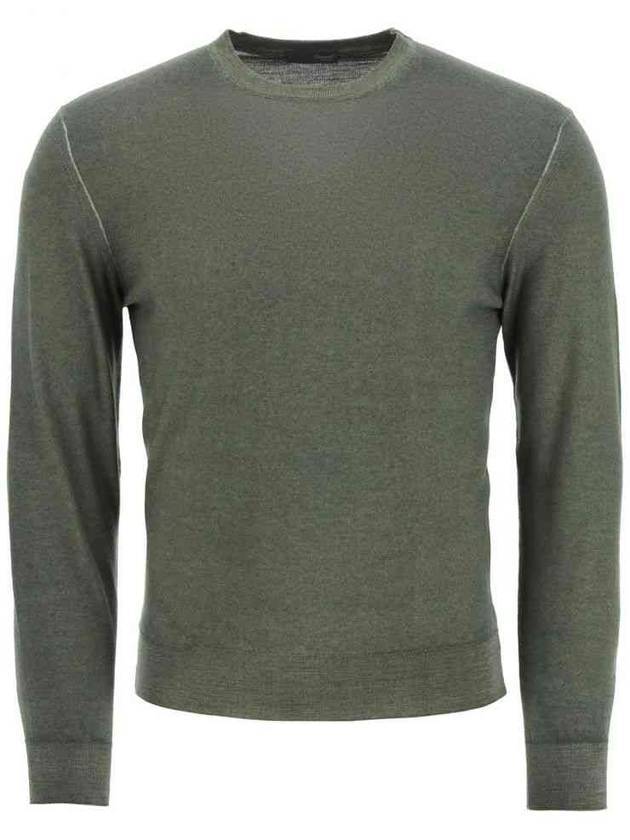 Men's Crew Neck Wool Knit Top Khaki - DRUMOHR - BALAAN 1