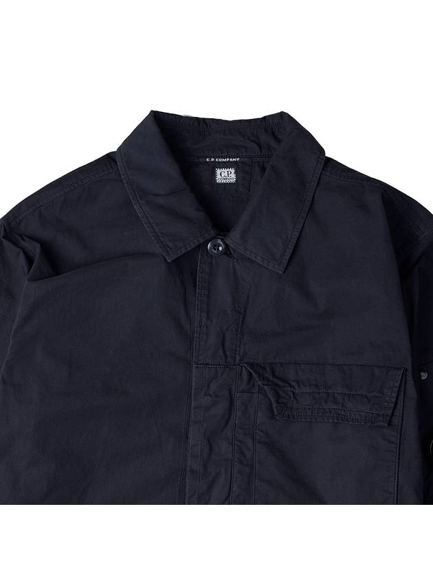 Lens Waffen Pocket Long Sleeve Shirt Navy - CP COMPANY - BALAAN 4