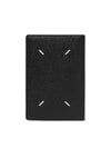 Stitched Bi-Fold Leather Card Wallet Black - MAISON MARGIELA - BALAAN 2