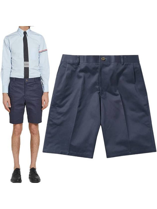Men's Classic Unconstructed Chino Shorts Navy - THOM BROWNE - BALAAN 2