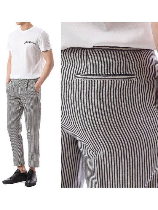 Striped band string linen cotton pants ELMIAMI3 EL56079 830 - RVR LARDINI - BALAAN 1