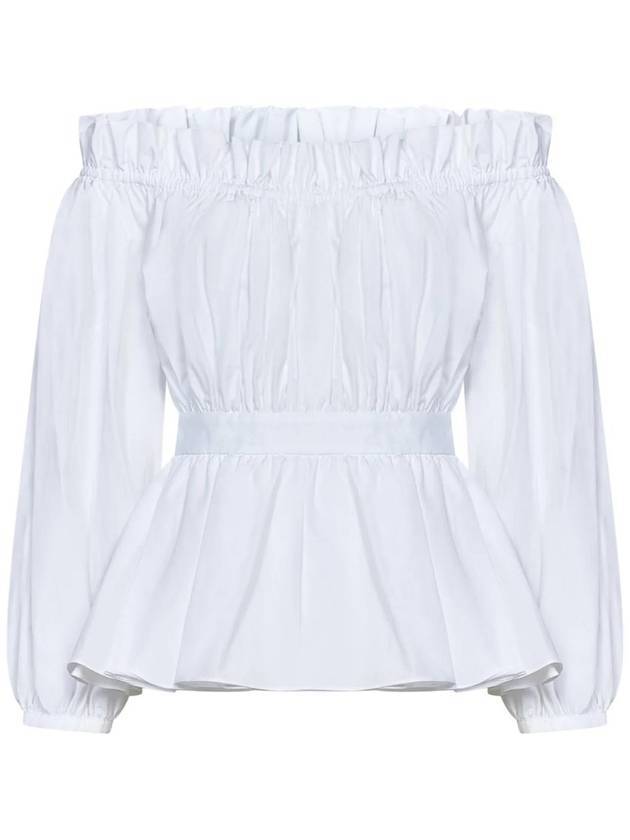 cotton poplin blouse white - ALEXANDER MCQUEEN - BALAAN 1