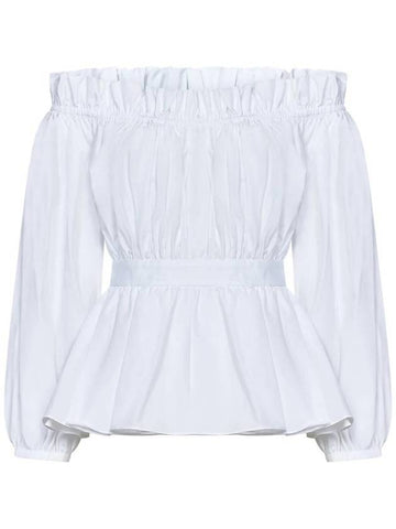 cotton poplin blouse white - ALEXANDER MCQUEEN - BALAAN 1