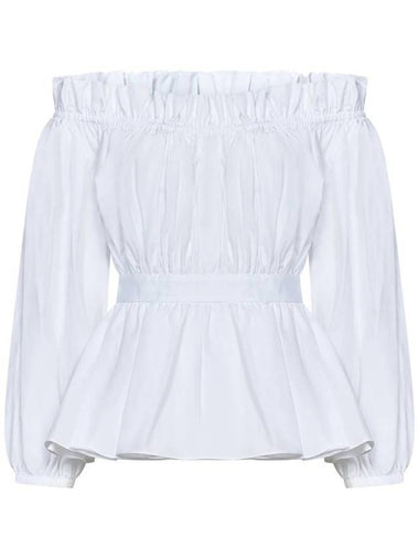 cotton poplin blouse white - ALEXANDER MCQUEEN - BALAAN 1