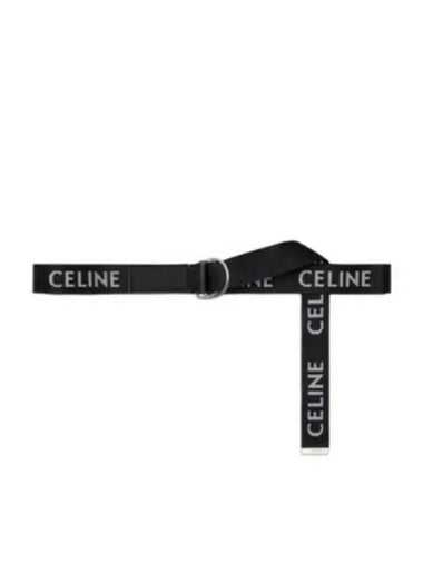 MEDIUM DOUBLE RING BELT IN JACQUARD TEXTILE AND CALFSKIN 45AVS2AEO 38SI - CELINE - BALAAN 1