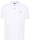 Compass Patch Short Sleeve Polo Shirt White - STONE ISLAND - BALAAN 2