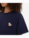 Chillax Fox Patch Classic Short Sleeve T-Shirt Navy - MAISON KITSUNE - BALAAN 7