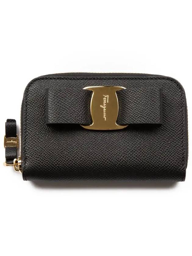 Ferragamo Vara zipper card wallet black 725290 - SALVATORE FERRAGAMO - BALAAN 1