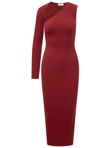 Courrèges Asymmetrical Ribbed Maxi Dress - COURREGES - BALAAN 1