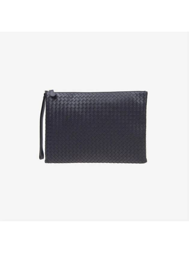 Intrecciato Strap Clutch Bag Navy - BOTTEGA VENETA - BALAAN 3