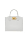 Gancini Studio Box Tote Bag White - SALVATORE FERRAGAMO - BALAAN 2