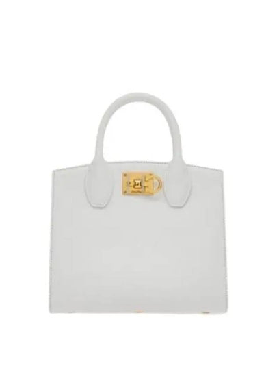 Gancini Studio Box Tote Bag White - SALVATORE FERRAGAMO - BALAAN 2