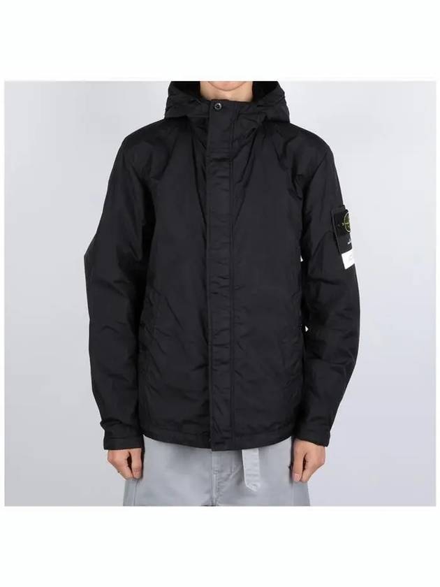 4100092 Crinkle Reps R-NY Wind Resistant Anti Drop Hooded Jacket Black - STONE ISLAND - BALAAN 3