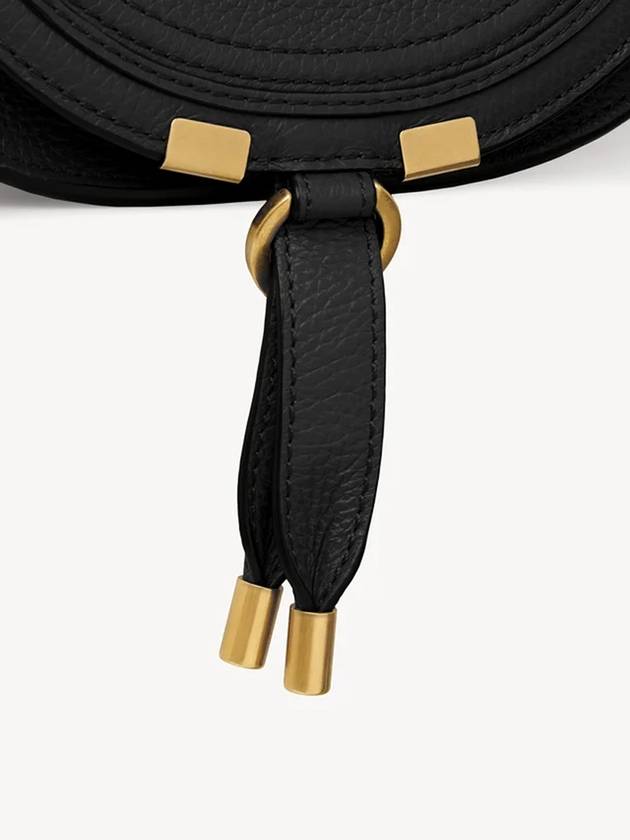 Marcie Saddle Small Grained Leather Cross Bag Black - CHLOE - BALAAN 4