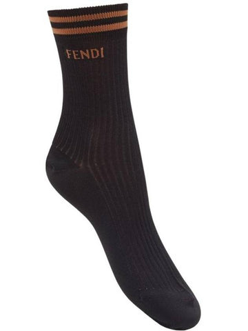 Cotton Socks Black - FENDI - BALAAN 1