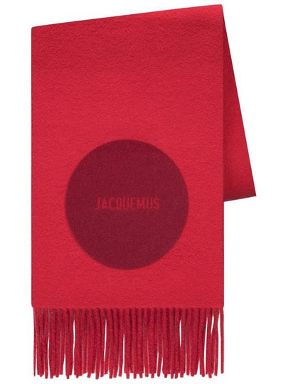 Logo Detail Fringe Muffler Red - JACQUEMUS - BALAAN 2