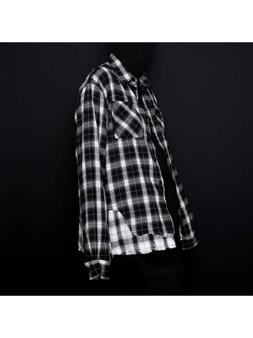 BBD Classic Logo Layered Check Shirt Black - BLACKBLOND - BALAAN 1