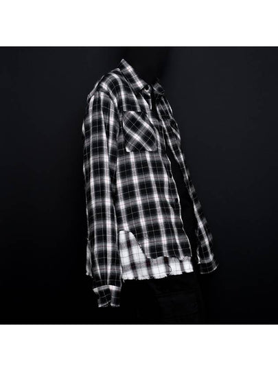 Classic Logo Layered Check Shirt Black - BLACKBLOND - BALAAN 2