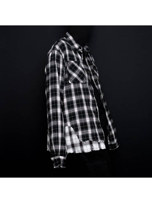 BBD Classic Logo Layered Check Shirt Black - BLACKBLOND - BALAAN 2