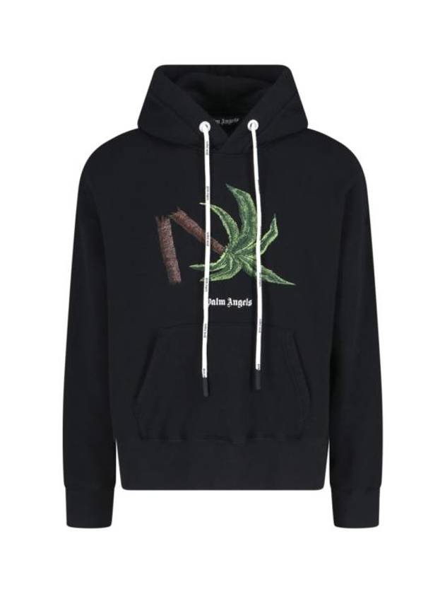 Broken Palm Drawstring Hoodie Black - PALM ANGELS - BALAAN 2