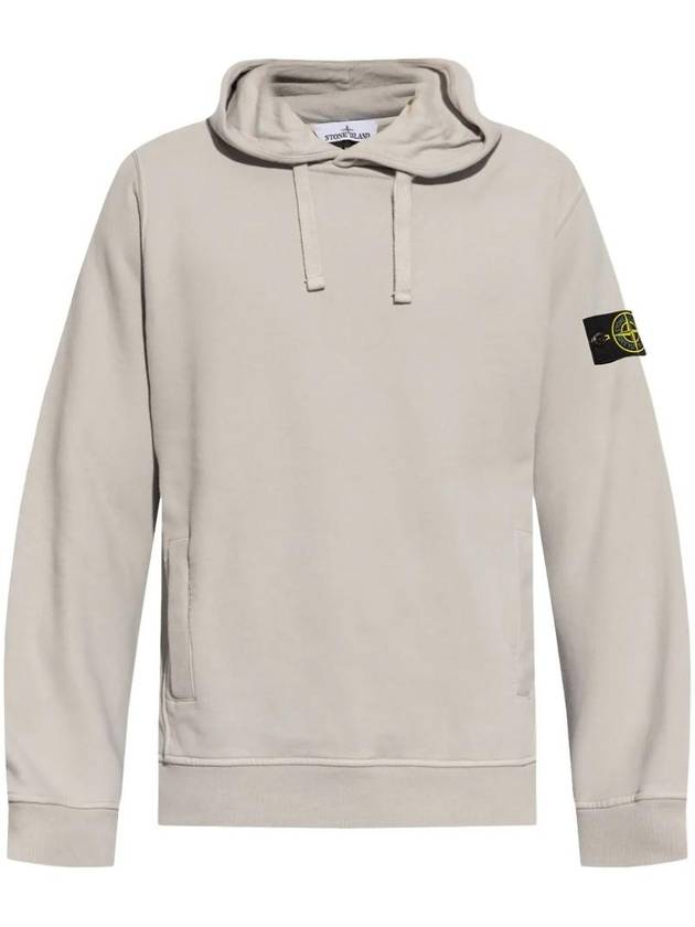 Wappen Patch Brushed Cotton Fleece Hoodie Grey - STONE ISLAND - BALAAN 1