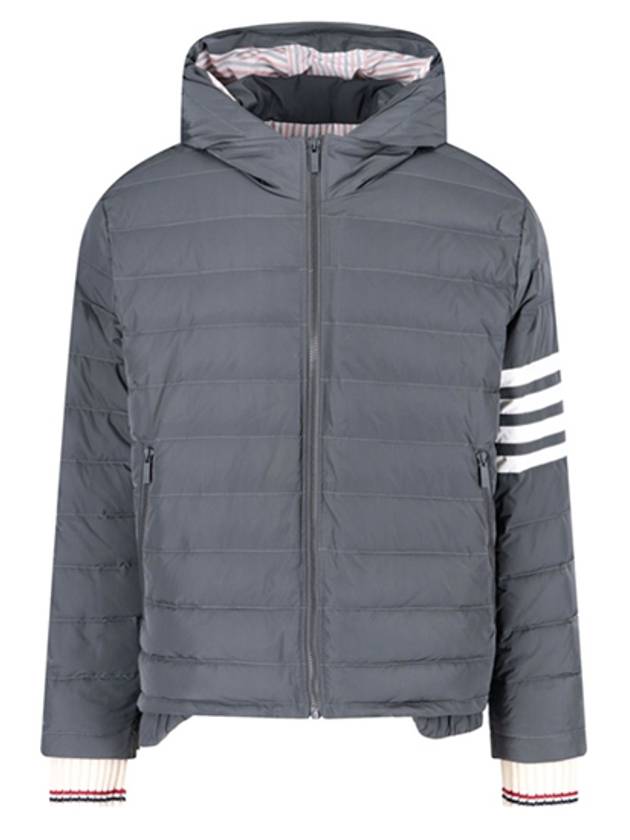 Poly Twill Down Filled 4-Bar Ski Padding Grey - THOM BROWNE - BALAAN 2