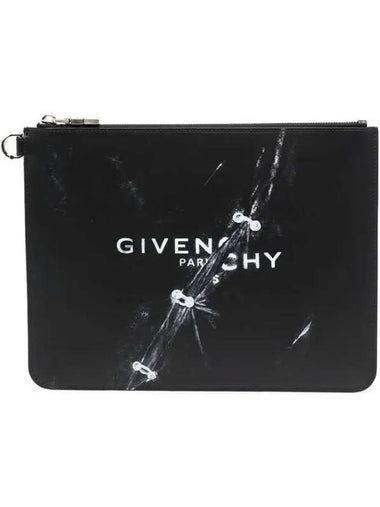 Leather Large Clutch Bag Black - GIVENCHY - BALAAN 1