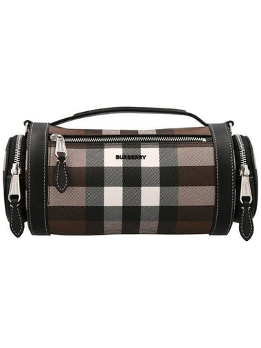 Sound Check Print Leather Cross Bag Dark Burch Brown - BURBERRY - BALAAN 1