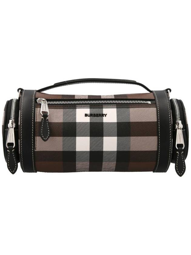 Sound Check Print Leather Cross Bag Dark Birch Brown - BURBERRY - BALAAN 1