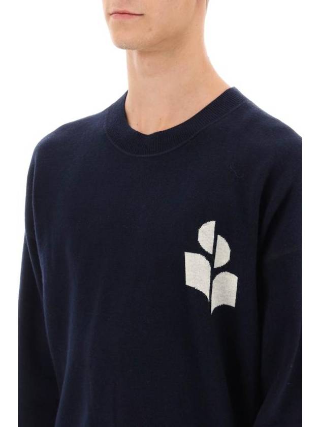 Ateley Logo Cotton Sweatshirt Midnight - ISABEL MARANT - BALAAN 5