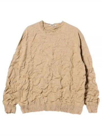 WRINKLED DRY COTTON KNIT PO BEIGE A24SP02CS Wrinkle dry cotton knit pullover - AURALEE - BALAAN 1