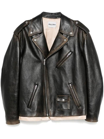 leather jacket - MIU MIU - BALAAN 1