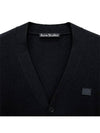 Keve Face Wool V-neck Cardigan Black - ACNE STUDIOS - BALAAN 3