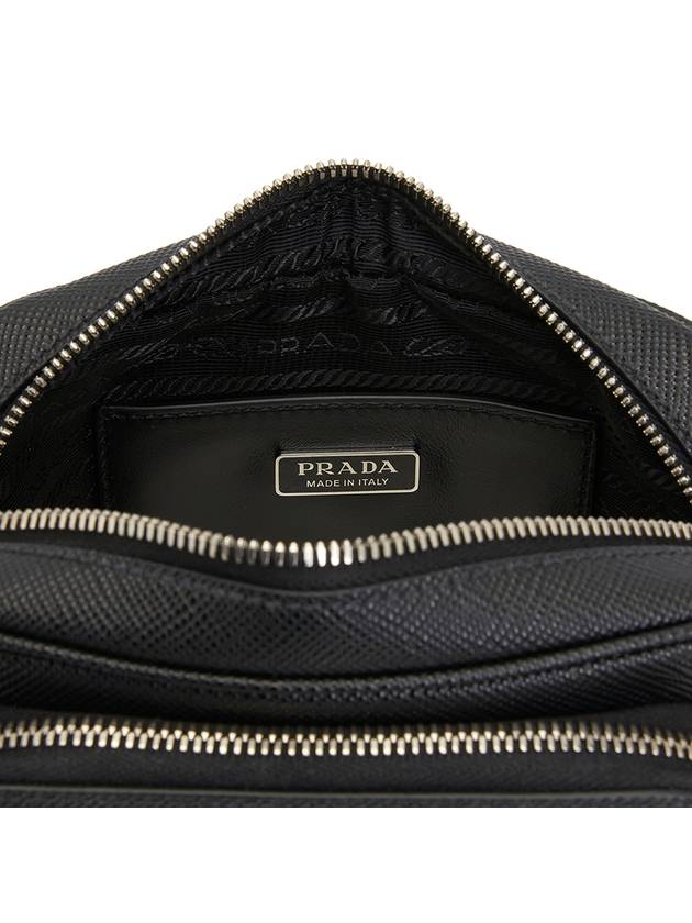 Saffiano Triangle Logo Black Cross Bag Black - PRADA - BALAAN 9