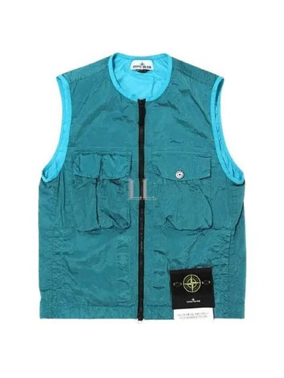 Nylon Metal Badge Vest Blue - STONE ISLAND - BALAAN 2