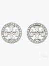 Miller Crystal Stud Earrings Silver - TORY BURCH - BALAAN 2